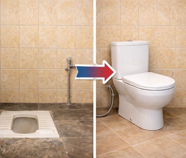 Toilet remodeling